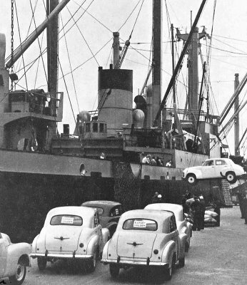 Holden FJ export shipment to New Zealand in 1954