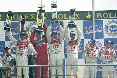 Audi R10 TDI drivers Frank Biela (Germany), Emanuele Pirro (Italy) and Marco 
Werner (Germany) clinched the sixth and most important Le Mans win for Audi so 
far. Dindo Capello (Italy), Tom Kristensen (Denmark) and Allan McNish (Scotland) 
also achieved third overall, on the podium at the 2006 Le Mans 24 Hour race