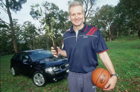 Andrew Gaze Australian Basketball legend 
with the new Audi A3