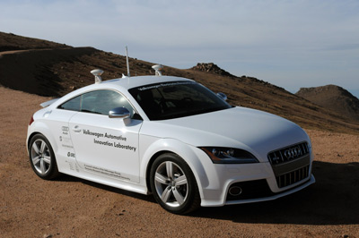 Audi TTS Coupe developed for autonomous driving including Pikes Peak hill climb - Image Copyright Audi