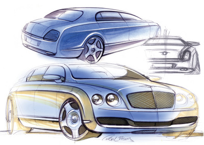 Sketch Bentley Continental on The New Bentley Continental Flying Spur   Next Car Pty Ltd   22nd