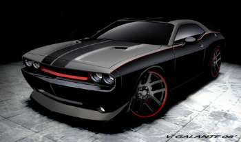 Dodge Challenger Blacktop show vehicle sketch (copyright image)