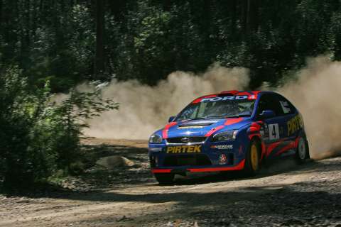 Michael Guest - 
Pirtek Rally Team Ford, 
in testing for the 
Rally of Canberra