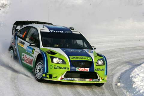 Hirvonen's Ford Focus RS WRC in Sweden