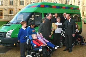 Duke of Edinburgh 
presents the Lords Taverners 
800th Ford Transit Minibus 
to mark the Queens 80th Birthday