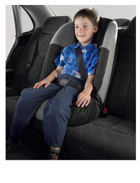 Seven year old Daniel 
is correctly seated in his correctly fitted booster seat.