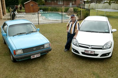 Rodney Boyle with hew new Astra CDTi and his 1984 Gemini Diesel (TG)
