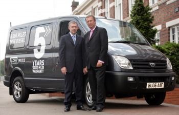 Martin Leach, Chairman (left) and Steve Young, Chief Executive (right) with a LDV Maxus
