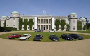 The Maserati display at Goodwood House, featuring all Quattroporte models (Mk I to VI) (Copyright image)