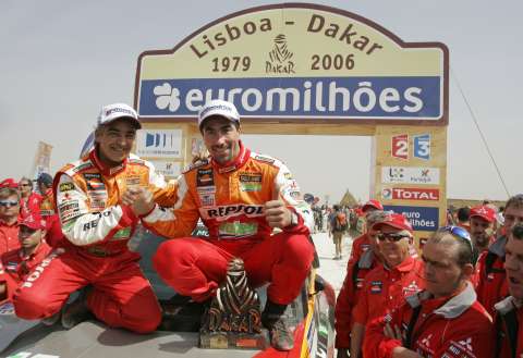 Repsol Mitsubishi Ralliart Team 
driver Luc Alphand and co-driver 
Gilles Picard clinched victory in 
the 28th Dakar Rally yesterday
