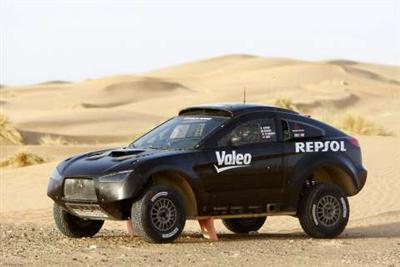 Copyright image of Mitsubishi Ralliart 'Racing Lancer' on test in Morocco