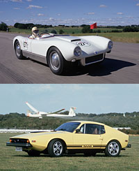 1956 Saab Sonett I (above) and 1974 Saab Sonett III (below)