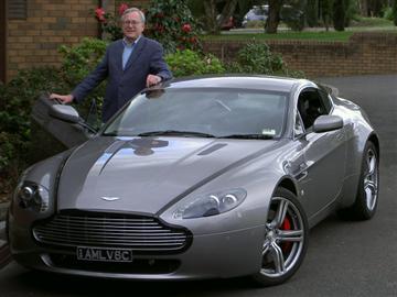 Stephen Walker with the 
Aston Martin V8 Vantage (copyright image)