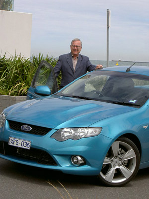 Stephen Walker with the 
Ford Falcon XR8 (copyright image)