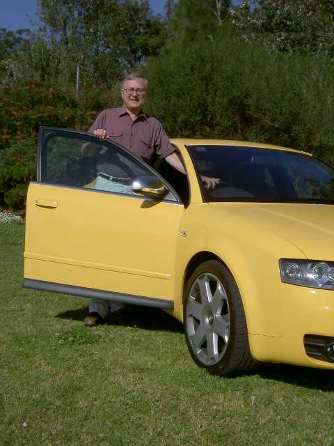 The Editor with a 2004 Audi S4 
      at Hunter Region Botanic Gardens, Tomago, NSW